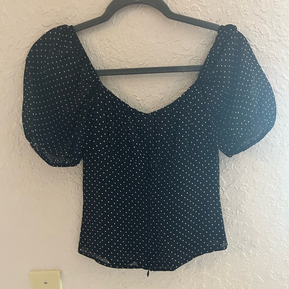 Black Polka Dot Women's Top - Reformation - Picture 7 of 8
